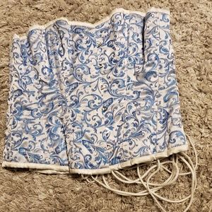 Tops - Blue & White Corset, Size 34 - Steel Boning Tops - Blue & White Corset, Size 34 - Steel Boning